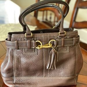 Coach Leather Satchel in Dark Rich Brown